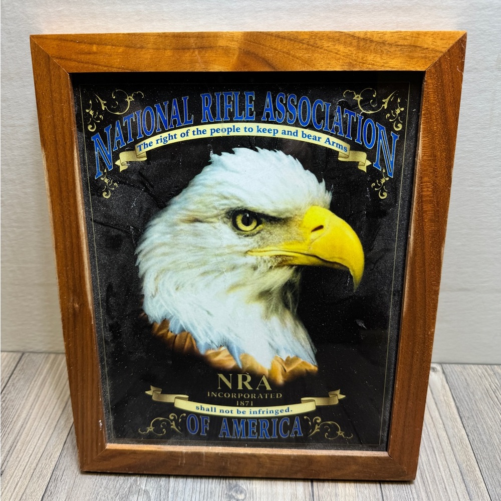 National Rifle Association of America NRA Eagle Wood 9.25”x11.5” Framed Print